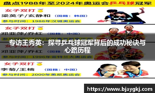 专访王秀英：探寻乒乓球冠军背后的成功秘诀与心路历程